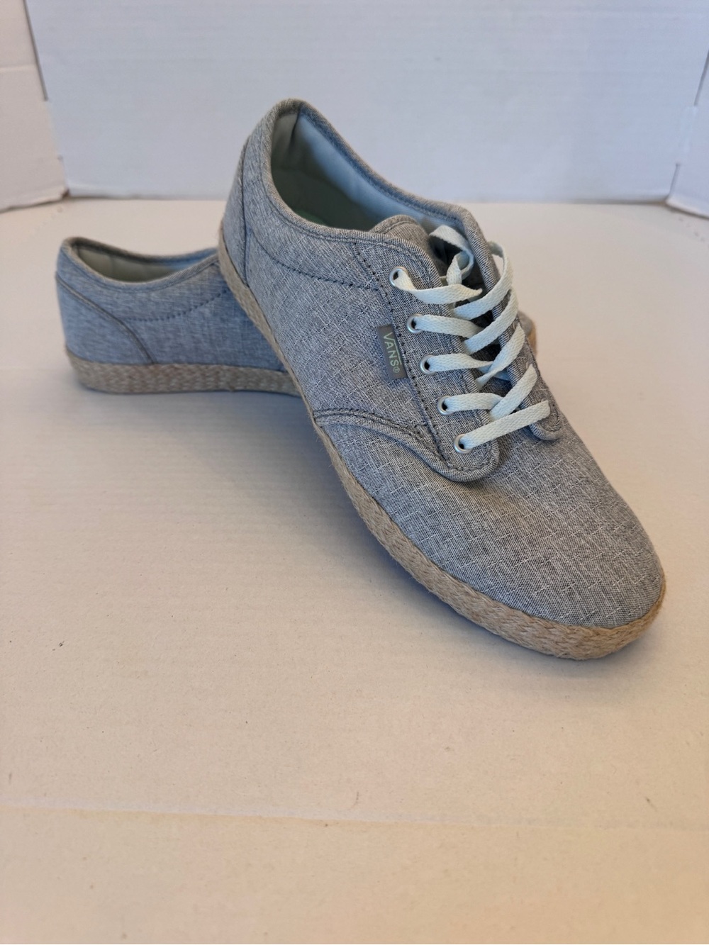 Vans Atwood Sneakers Womens Size 9 Low Espadrille Gray Chambray Casual Shoes